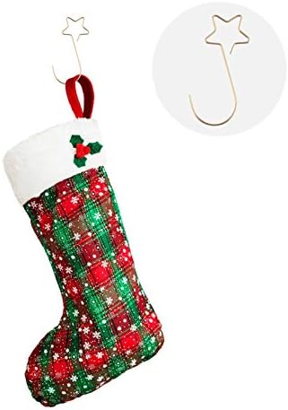 Kisangel yılbaşı dekoru Doğuş Süsler 40 Adet Noel Çorap Tutucular Yıldız Mantel Şömine Kanca Askı Noel Çorap Klip