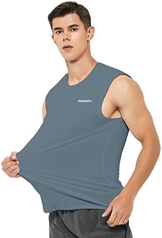 DEMOZU erkek Kolsuz Egzersiz Yüzmek Gömlek Hızlı Kuru Atletik Koşu Spor Kas Plaj Tank Top Büyük ve Uzun Boylu