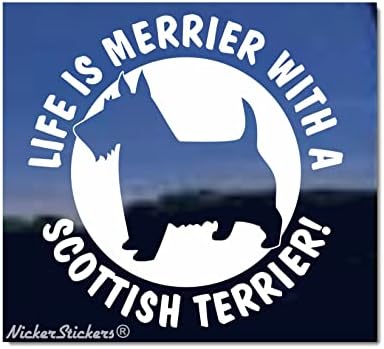 NickerStickers ® İskoç Terrier Köpek Vinil Pencere Çıkartması ile Hayat Daha Keyifli