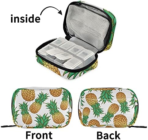 Ananas Hap Kutusu Çantası hap saklama kutusu fermuarlı Taşınabilir Vitamin Takviyeleri İlaç Çantası Seyahat İş Otel