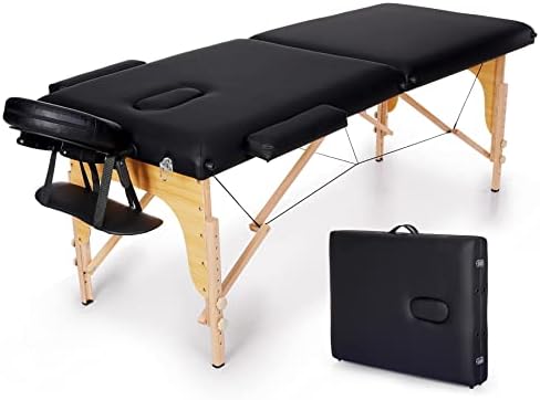 UNOİSETİON Masaj Masası 2 Katlanır Taşınabilir Masaj Masası masaj yatağı 73 İnç Uzun Kirpik Yatak Spa Yatak Dövme