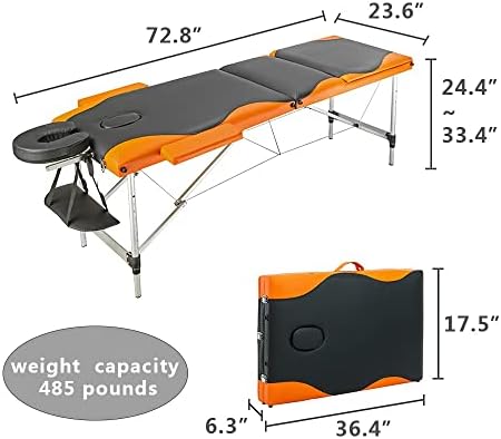 ZHYH 3 Bölümler 185x60x81 cm Katlanabilir güzellik yatağı Katlanır Taşınabilir SPA Vücut Geliştirme masaj Masası Spa