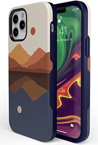 Casely iPhone 12/12 Pro Kılıf / MagSafe ile Uyumlu / Karşıtlar Çekiyor / Gündüz ve Gece Colorblock Dağ Çantası