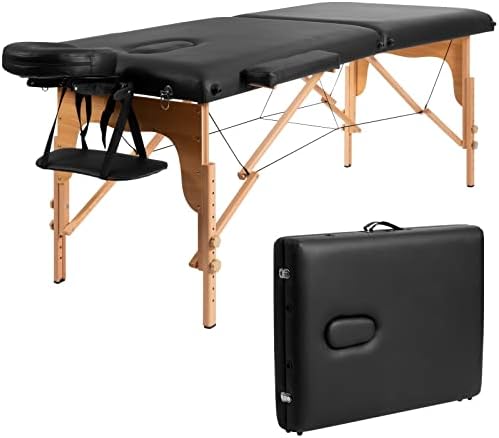 N / A 84 L Taşınabilir Masaj Masası Ayarlanabilir Yüz Spa Yatak Dövme w/Taşıma Çantası Siyah