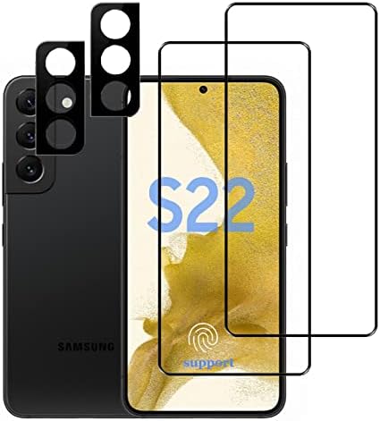 Ekran Koruyucu için Uyumlu Samsung Galaxy S22 5G (6.1 inç), debous 0.15 mm Tam Kapsama LCD Temperli Cam + kamera lens