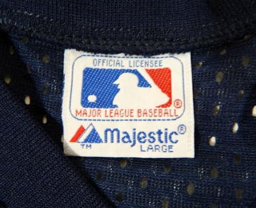 1983-90 California Angels Boş Oyun Yayınlandı Mavi Forma Vuruş Uygulaması L 702-Oyun Kullanılmış MLB Formaları