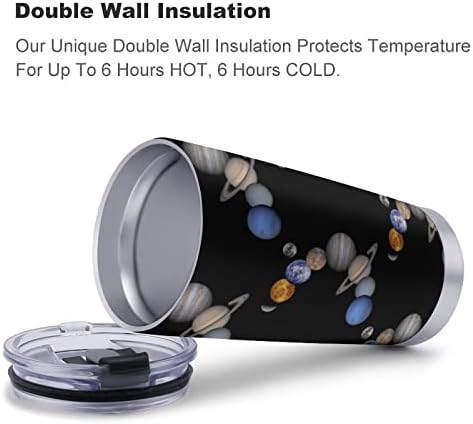 Güneş Sistemi Gezegenler kahve bardağı 600ML Araba pipetli bardak Flip Top paslanmaz çelik seyahat kupası İçecek su