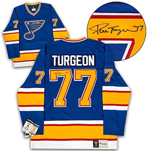 Pierre Turgeon St Louis Blues İmzalı Retro Fanatik Forması - İmzalı NHL Formaları