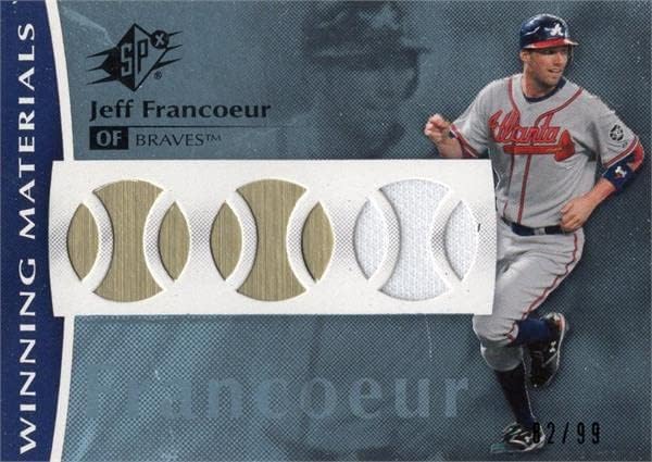 Jeff Francoeur oyuncu yıpranmış forması yama beyzbol kartı (Atlanta Braves) 2008 Üst Güverte Kazanan Malzemeler WMJF