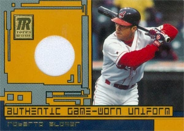 Roberto Alomar oyuncu yıpranmış forması yama beyzbol kartı (Cleveland Indians) 2001 Topps Rezerv TRRRA-MLB Oyun