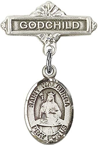 Jewels Obsessıon St. Walburga Charm ve Godchild Badge Pinli Bebek Rozeti / St. Walburga Charm ve Godchild Badge Pinli