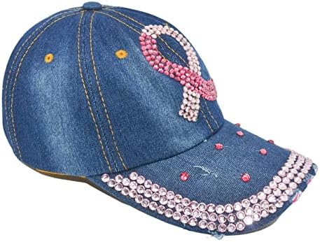 Popfizzy Bling Şapka Kadınlar için, Eğlenceli Taklidi beyzbol şapkası, Bejeweled Sıkıntılı Denim Şapka, Bling Hediyeler