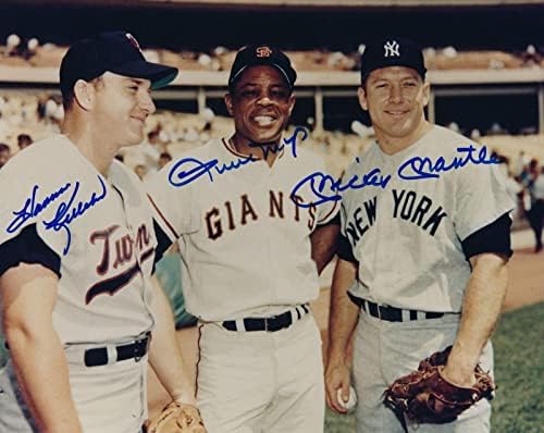 Mickey Mantle / Willie Mays / Harmon Killebrew İmzalı 8x10 Fotoğraf PSA / DNA 170511-İmzalı MLB Fotoğrafları