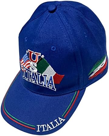ABD / İtalya Bayrakları İşlemeli Beyzbol Şapkası-Renkli İtalyan Şapkası-İtalya İtalyan Pride Ürünleri Koleksiyonu