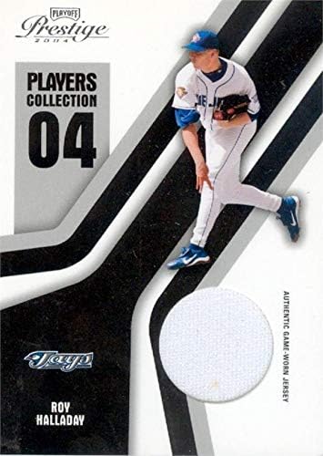 Roy Halladay oyuncu yıpranmış jersey yama beyzbol kartı (Toronto Blue Jays) 2004 Playoff Prestij Oyuncuları Koleksiyonu
