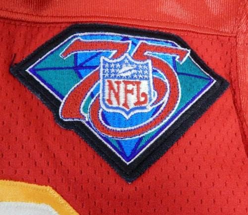 1994 Kansas City Chiefs Charles Mincy 42 Oyun Kullanılmış Kırmızı Forma 35 Y 75 Yama 7-İmzasız NFL Oyun Kullanılmış