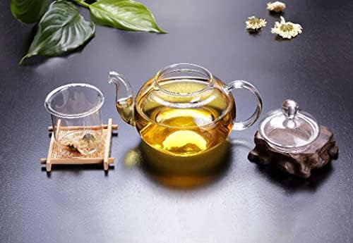Vıvoıce cam çaydanlık Demlik, Şeffaf demlik Stovetop Güvenli Çiçeklenme ve Gevşek Yaprak Çay makinesi 400ML (400ml)