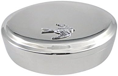 Gümüş tonlu Serçe Kolye Oval Biblo Mücevher Kutusu