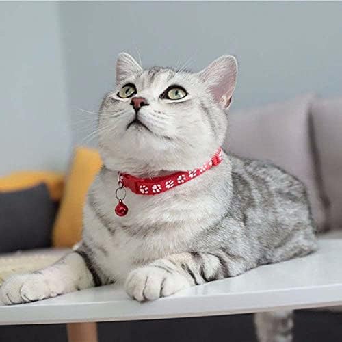 Ayarlanabilir Polyester Pençe Baskı Kedi Yaka Çan ile köpek kedi tasma Toka Kedi köpek tasması veya Emniyet Kemerleri