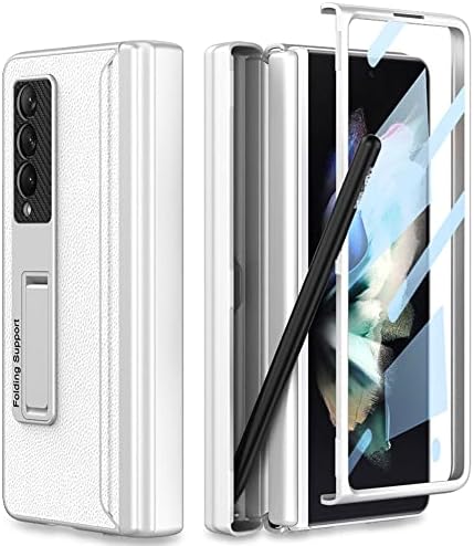 KumWum Telefon Kılıfı için Samsung Galaxy Z Fold 3 5G Kapak Dahili Ekran Koruyucu 360 Tam Koruma ile S Kalem Tutucu