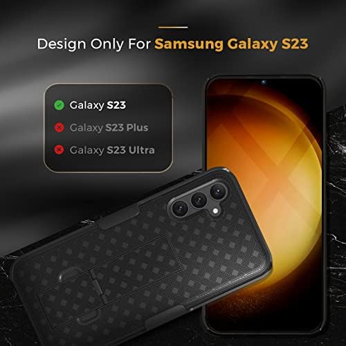 Samsung Galaxy S23 Kılıf Kılıfı için GÜDÜ, S23 için Kemer Klipsi Kılıfı, Kabuk Kılıf Combo, Kickstand ile ince Sağlam