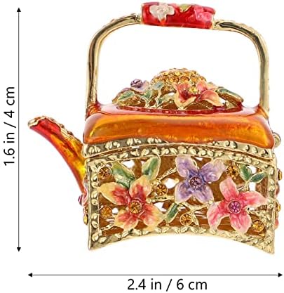 Vintage Çaydanlık Biblo Kutusu Mini Demlik Metal Mücevher Kutusu Küçük Biblo Takı saklama kutusu Yüzük Küpe Kolye