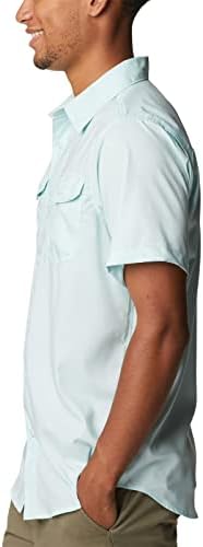 Columbia Erkek Utilizer II Düz Renk Kısa Kollu Gömlek, BUZLU Sabah, Küçük
