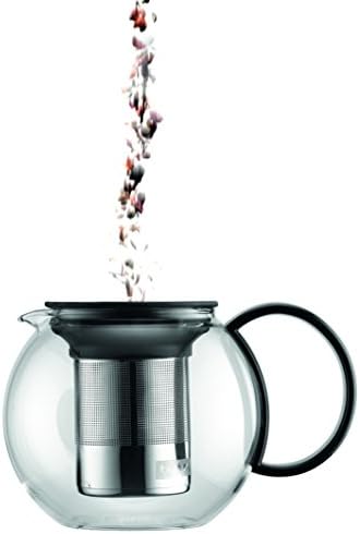 Bodum 1812-01 Assam Çay Makinesi (Fransız Pres Sistemi, Kalıcı Paslanmaz Çelik Filtre, 0,5 L/17 oz) - Siyah / Şeffaf