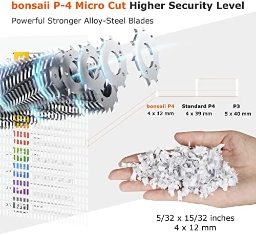 Bonsaii 18 Sayfalık Mikro Kesim C144-E Kağıt Parçalayıcı Ofis ve 24 Paket Yağlayıcı Levhalar