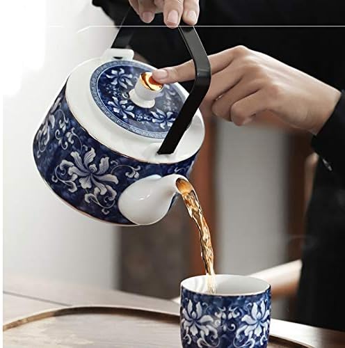 LKYBOA 7 Adet El Yapımı Porselen Sır Renk Kung Fu Çay Seti Zen Çay Sağlık Teaset Büyük Kapasiteli Demlik Çay Fincanı