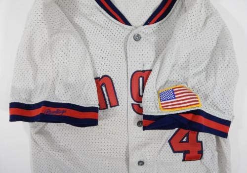 1990 California Angels Doug Rader 4 Oyun Kullanılmış Gri Forma BP Körfez Savaşı Yaması 657-Oyun Kullanılmış MLB