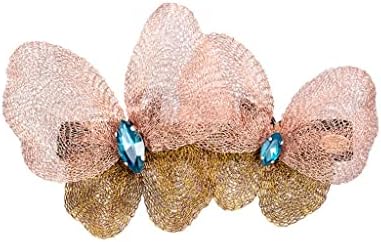 N / A Iris Serisi Kelebek El dokuması örgü Retro Saç Tokası Klipsi Başın Arkasında (Renk: A, Boyut : Bir Boyut)