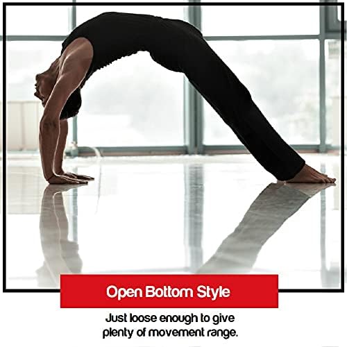 YogaAddict erkek Pamuklu Yoga Pilates Pantolon, Cepli Açık Alt, Eşofman Altı, Bol Kesim, Dövüş Sanatları, Meditasyon