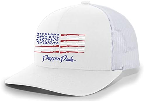 Droppin Drake Amerikan Ördek Bayrağı Kamyon Şoförü Örgü Snapback Şapka Siyah / Amerikan