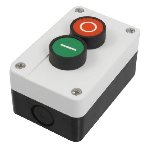 uxcell AC 600V Ui 10A İle Anlık Kırmızı Yeşil İşareti NO NC basmalı düğme anahtarı İstasyonu I / O