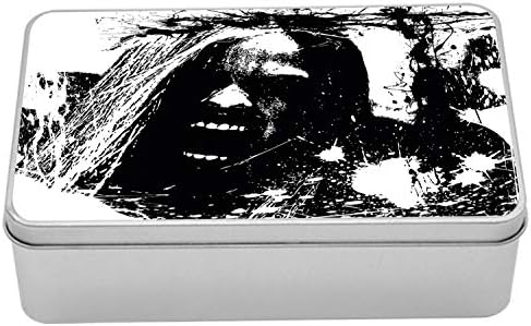 Ambesonne Zombi Teneke Kutu, Acı içinde Çığlık Atan Çılgın Bir Adamın Korku Taslağı Portre Kötü Tarzı Ekran, Kapaklı