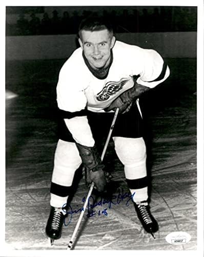 Jim Redeye Hay İmzalı Detroit Red Wings 8x10 Fotoğraf JSA COA İmzalı NHL Fotoğrafları