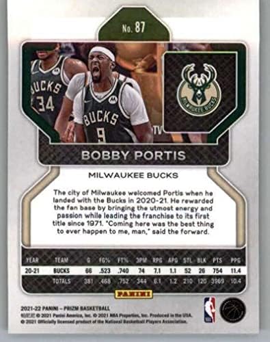2021-22 Panini Prizm 87 Bobby Portis Milwaukee Bucks NBA Basketbol Temel İşlem Kartı