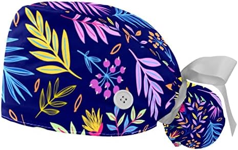 Yıdax 2 Adet Renkli Egzotik Çiçekler Çalışma Kap Düğmeleri ve kurdele ile Geri Şapka Kadınlar için