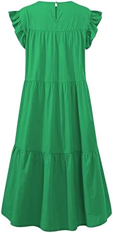 FQZWONG Yaz Elbiseler Kadınlar için 2023 Rahat Seksi Plaj Flowy Maxi Elbise Resmi Zarif Parti Kulübü Vintage Boho