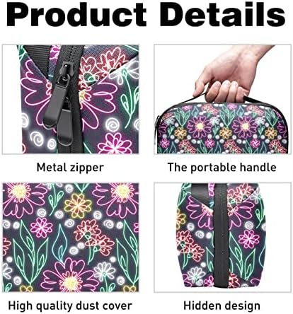 Bayan ve Kız Neon Çiçek Çiçek Dikişsiz Desen Makyaj Çantası Ferah kozmetik çantası Kılıfı Çanta fermuarlı çanta