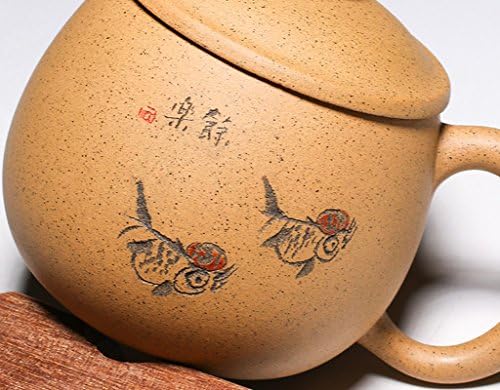 Çin Yixing El Yapımı Kil Zisha Duan Ni Çay Bardağı Balık Mutlu Fincan 250cc