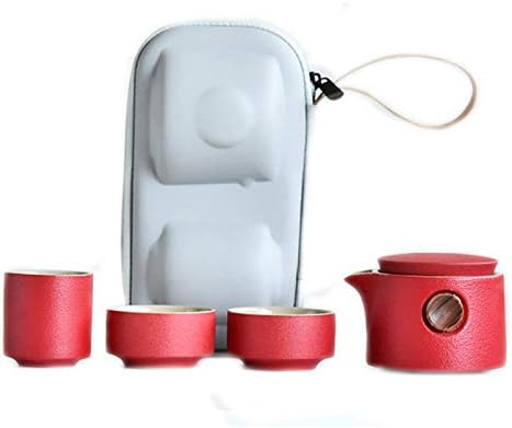 LİANXİAO-Çin Kungfu Çay Seti Kompakt Porselen Çaydanlık Teacups Dahil Bir Pot İki Bardak ve Seyahat Piknik Tren için