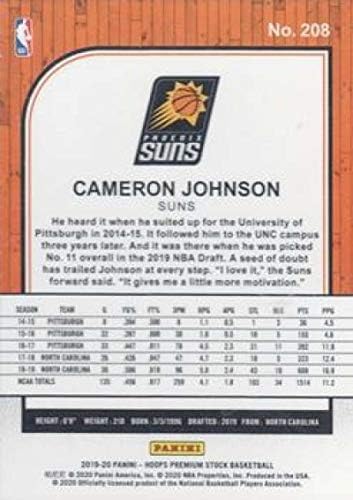 2019-20 Panini Çemberler Premium Stok Perakende 208 Cameron Johnson Phoenix Güneş RC Çaylak NBA Basketbol Ticaret