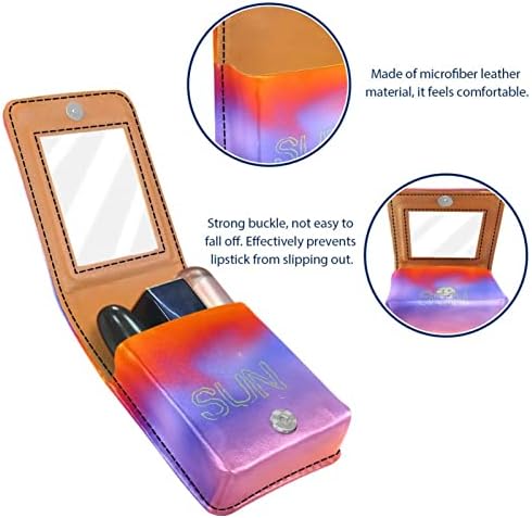 ORYUEKAN Ruj Kılıfı Ayna ile Sevimli Taşınabilir Makyaj Çantası kozmetik torbası, Gün Batımı