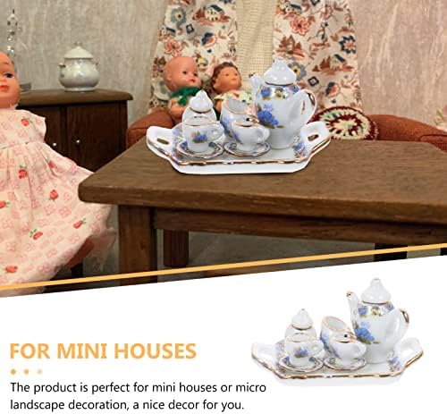 jojofuny Ev Dekorasyonu 1 Set Minyatür Porselen Çay Bardağı, Mini Çay Gereçleri Süsleri, Mini Ev Çay Seti, Seramik