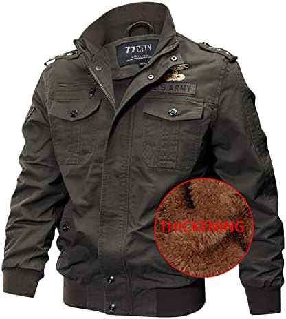 ADSSDQ Erkek Bombacı Ceket, Yürüyüş Uzun Kollu Kış Uzun Rüzgarlık Erkekler Modern Düz Renk Kalın V Boyun Coats10