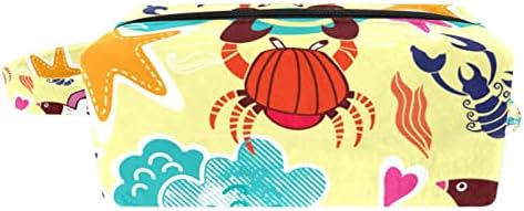 Asılı Seyahat makyaj çantası, Taşınabilir Makyaj Organizatör, Kozmetik Tutucu Fırça Seti, Karikatür Martı Gemi Deniz