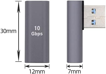cablecc USB-C Tipi C Dişi 90 Derece Sol Açılı Düşük Profilli USB 3.0 A Erkek Veri Adaptörü Dizüstü Masaüstü için