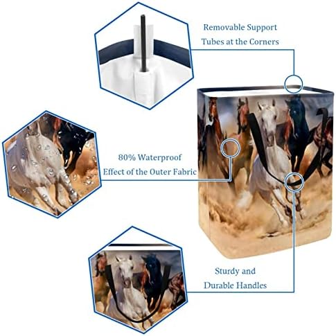 3D At Binme Baskı Katlanabilir çamaşır sepeti, 60L Su Geçirmez çamaşır sepetleri çamaşır Kutusu Giysi Oyuncak Depolama